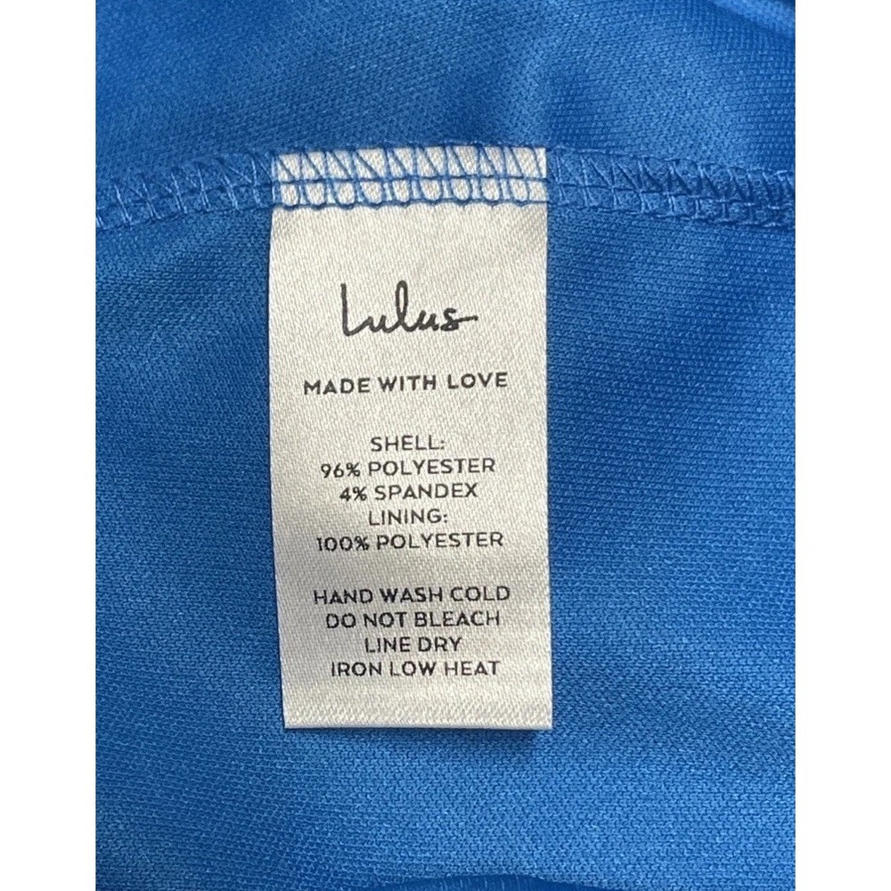 NWT Lulus Glamorous Dedication Blue Wide Leg Square Neck Jumpsuit Women's Small - Picture 13 of 13